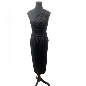 Maggy London Chic Black One-Shoulder Dress GUC 14